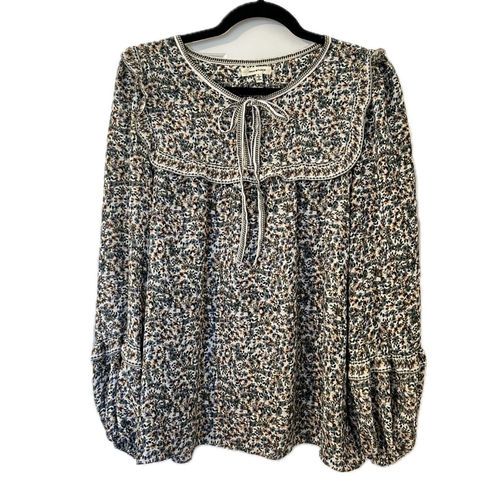 Max Studio Balloon Sleeve Babydoll Top Size Large